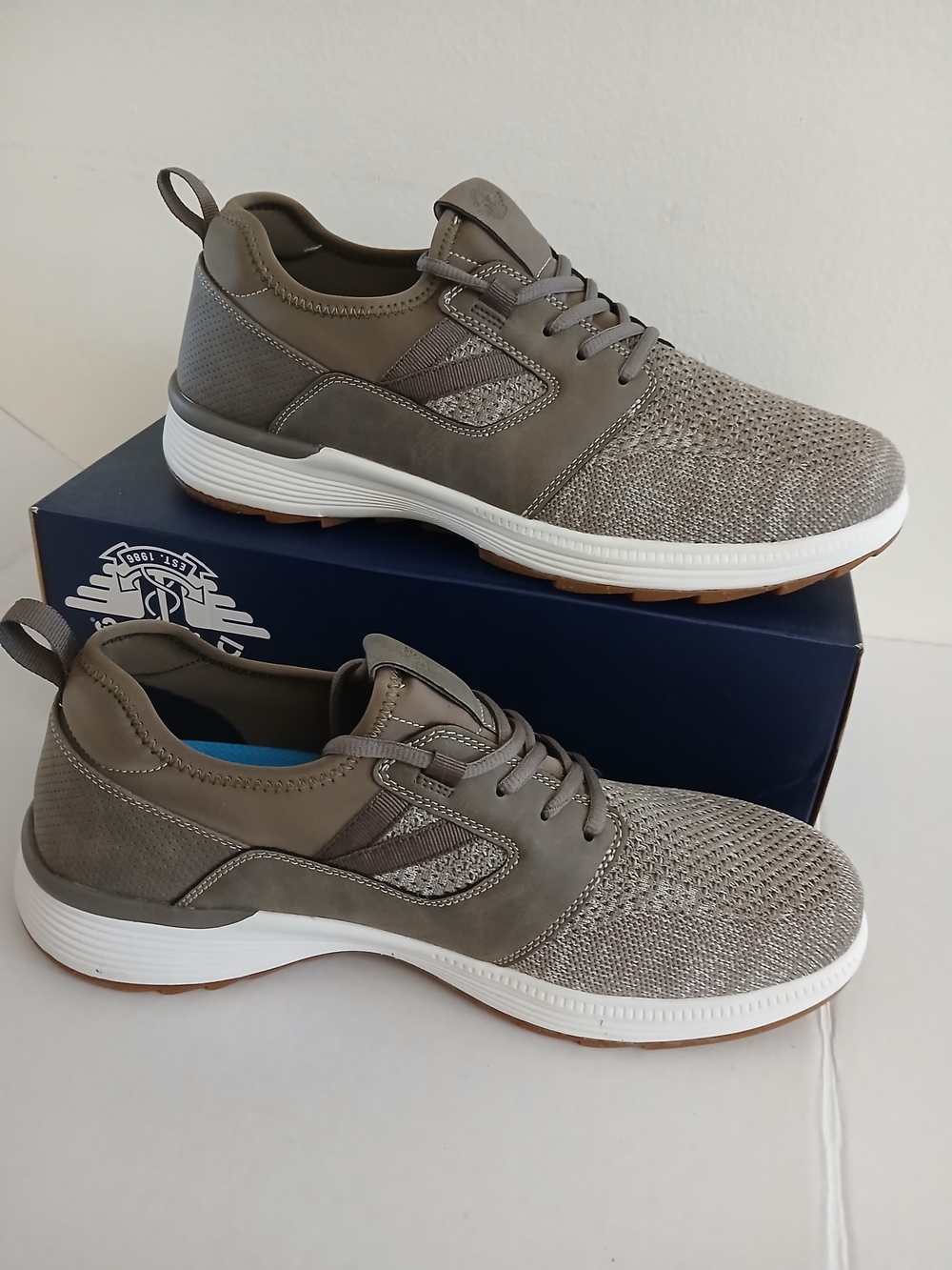 Dockers Size 13 M Men's Grey Knit Lace-Up Casual Sneakers New $40 - Picture 6 of 9